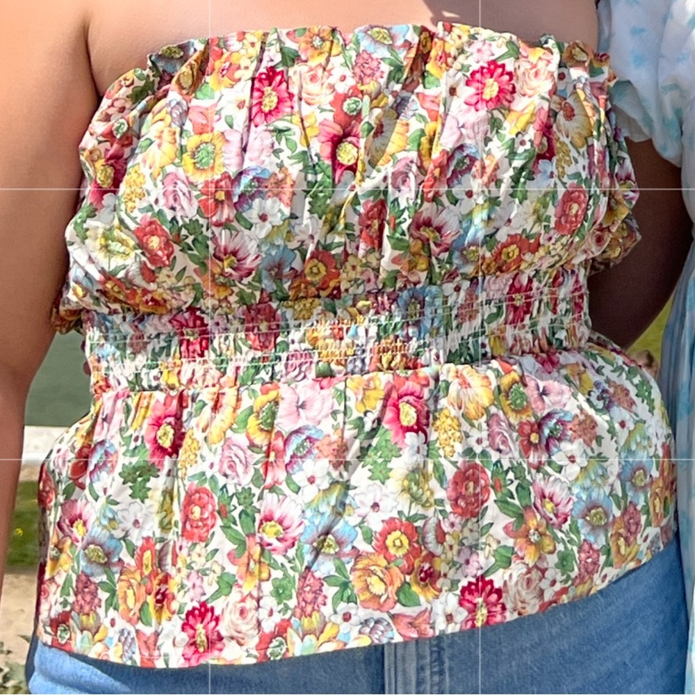 Floral Strapless Top